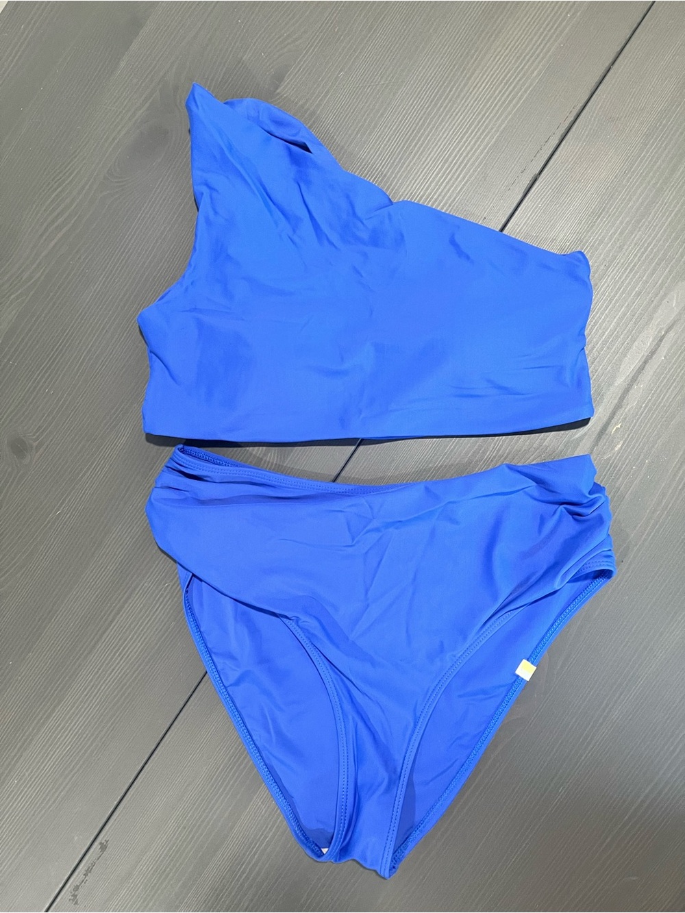 summersalt One-Shoulder Bikini Set in Bright Blue